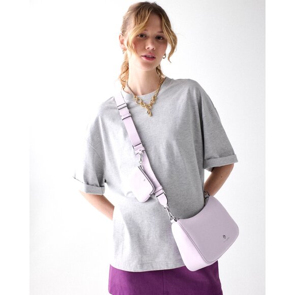 New Kate Spade Emma Medium Shoulder Bag Pebble Leather Frozen Lilac